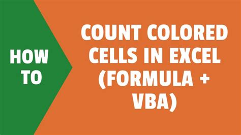 Count Colored Cells In Excel Using Formula Or Vba Youtube