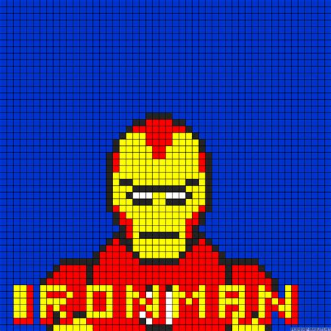 An Image Of Iron Man Made Out Of Legos In Blue And Red Colors With The