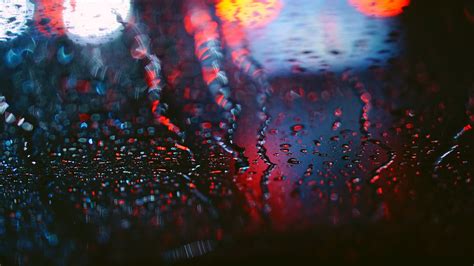 Window Water Rain Red Reflection Lights Photography Water Drops