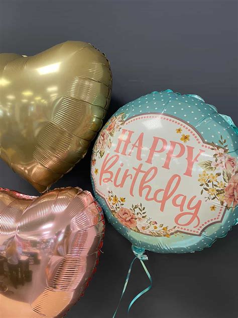 Happy Birthday Ballonmit Gr N Und Rosegolddekoballon Hoffmanns Ballonshop