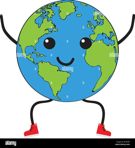 Happy Earth Planet Cartoon Stock Vector Image And Art Alamy