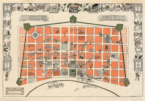 New Orleans French Quarter Pictoral Map 1928 Giclee Fine Art Print 18x