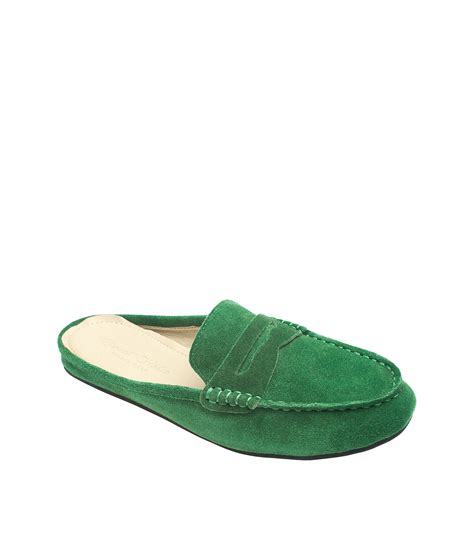 Suede Penny Moccasin Backless Loafers