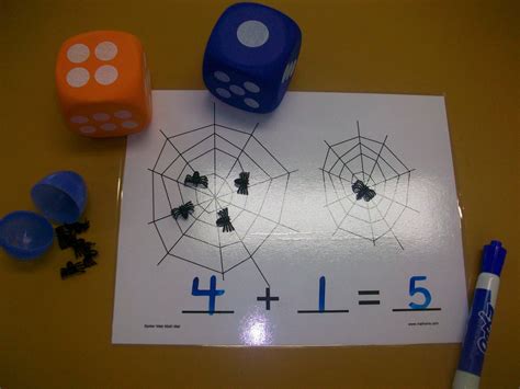 First Grade School Box Spider Addition Halloween Math Math Addition