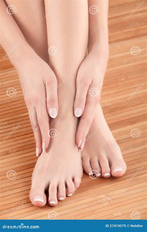 Hands On Female Feet Royalty Free Stock Images Image 27474579