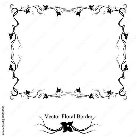 Vector Floral Border Design Stock Vector Adobe Stock