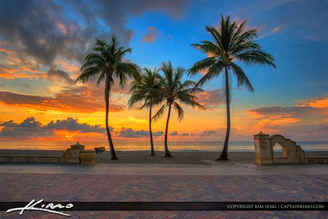 Hollywood Beach Colorful South Florida Sunrise At Broadwalk Royal