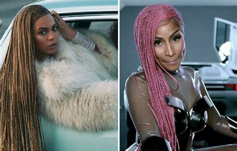 Nicki Minajs Pink Braids Are Reminiscent To Beyonces Lemonade Hair