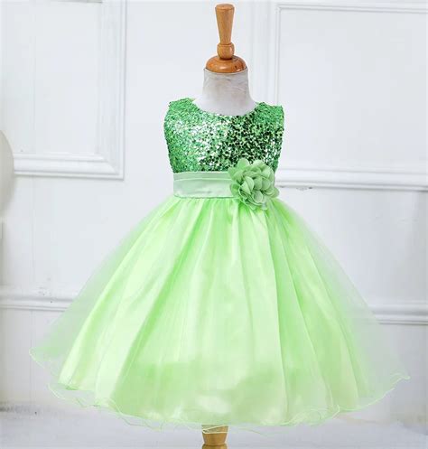 New Foreign Trade Girls Dresses Children Sequined Performing Stage