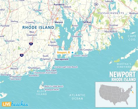 Map Of Newport Rhode Island Live Beaches