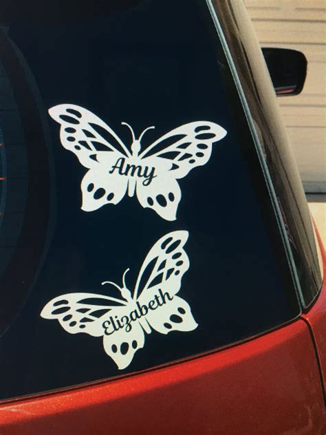 Butterfly Personalized With Name Vinyl Car Window Sticker Etsy