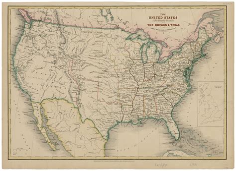 The United States And The Relative Position Of The Oregon And Texas Ca 1850
