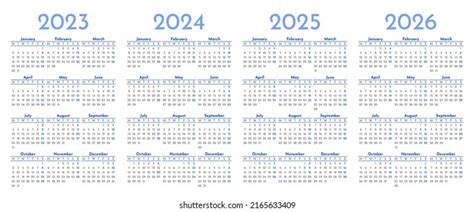 Set Monthly Calendar Templates 2023 2024 Stock Vector Royalty Free