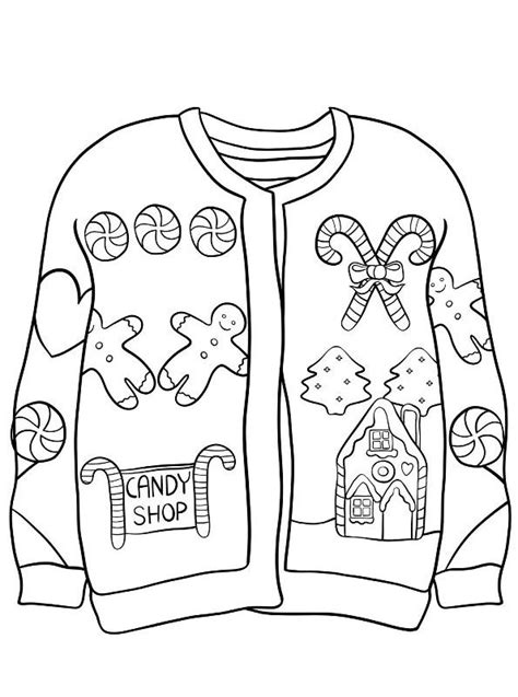 Christmas tree coloring pages free download. Kids-n-fun.com | 14 coloring pages of Christmas ugly sweaters