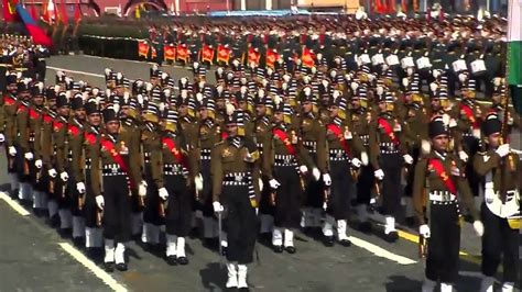 Indian Army March At Victory Day Paraderussia 2015 Hd Youtube