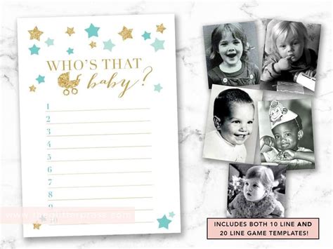 Guess Whos That Baby Printable Baby Shower Game Printable Baby