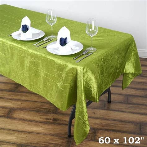 Apple Green 60x102 Crinkle Taffeta Tablecloths Let This Exquisite