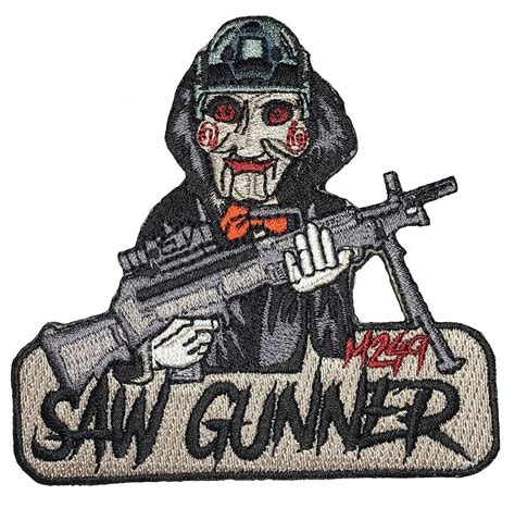 M249 Saw Gunner Embroidered Morale Patch Military Veterans Military