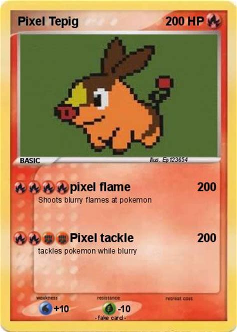 Pokémon Pixel Tepig Pixel Flame My Pokemon Card