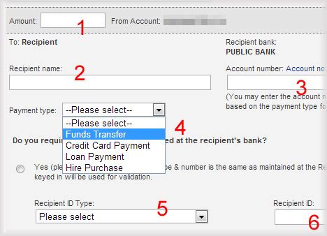 My loan payment to public bank was unsuccessful although i used the correct account number. How to transfer money from Maybank to Public Bank