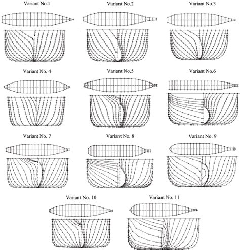 Assumed Variants Of Underwater Hull Body Lines Of Containerships