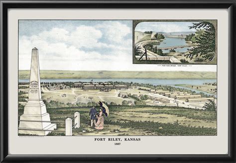 Fort Riley Ks 1887 Vintage City Maps Restored City Views