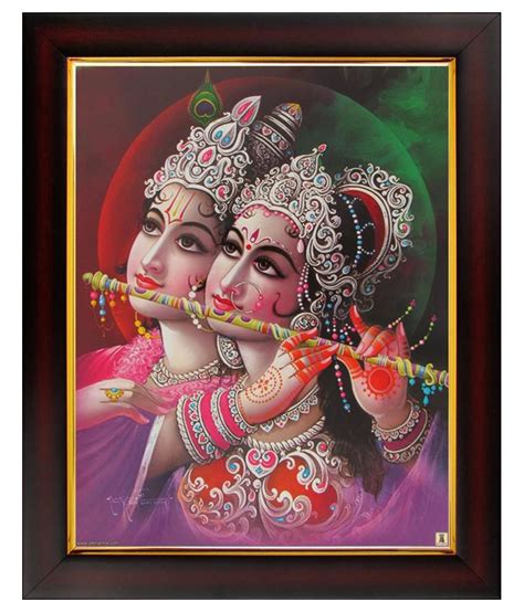 Avercart Lord Krishna Radha Krishna Poster 9x11 Inch Framed Buy