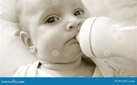Baby With Bottle Stock Photo Image Of Feeding Drink 1057138