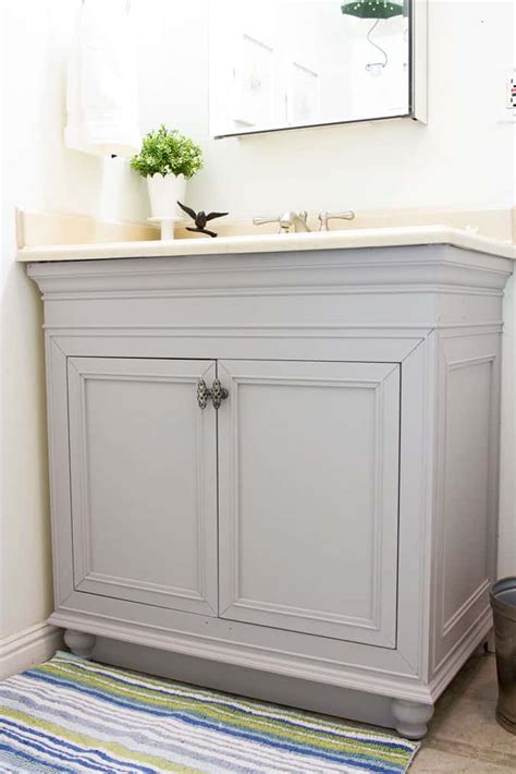 Wood bathroom cabinets are the easiest to paint. DIY Perfectly Painted Bathroom Cabinets in a Day - my wee ...