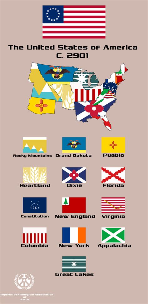 The 13 States And State Flags Of America Circa 2901 Rworldbuilding