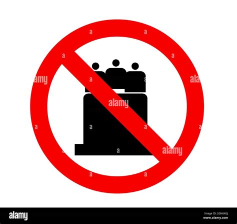 Get Together Not Allowed Vector Sign No People Allowed Stock Vector