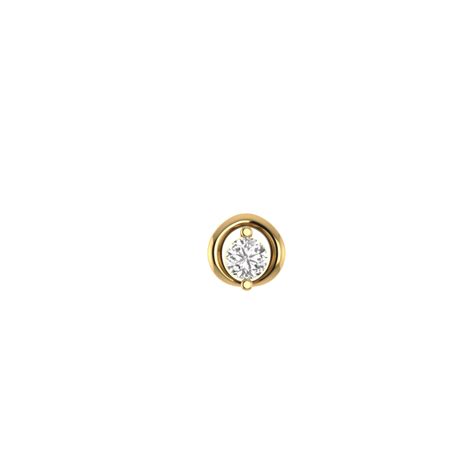 Diamond Nose Pin In Yellow Gold - Nose Pins - Jewellery png image