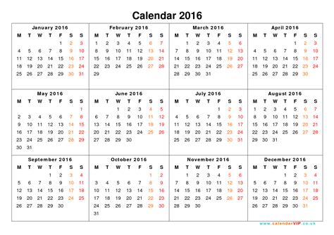 7 Best Images of 12 Month Calendar 2016 Printable On One ...