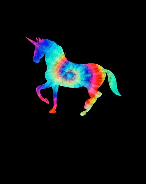 Tie Dye Unicorn Colorful Tye Dye Horse Horn Digital Art By Jessika Bosch