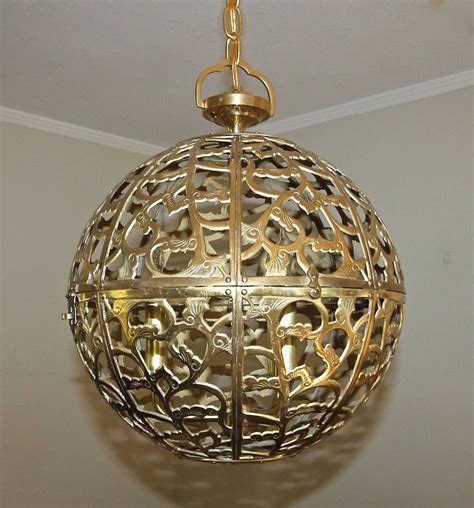 Unique, wood & bamboo styles and designs, 14 inches to 6 feet tall, in a selection of fine wood finishes, well built, with usa standard, ul approved wiring, sockets, & switches. Large Pierced Filigree Brass Japanese Asian Ceiling ...
