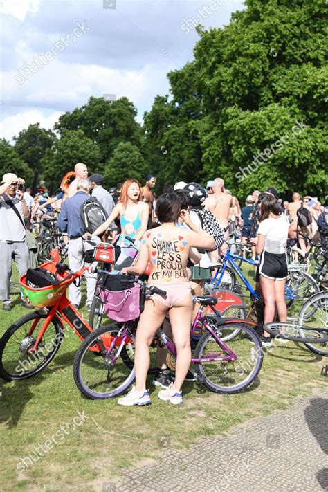 Participants World Naked Bike Ride Where Redaktionellt Stockfoto My