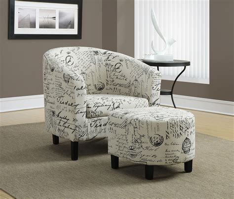 The front legs of the accent chair and four legs of the ottoman are designed with adjustable feet caps to keep the height balance. Vintage French Fabric Accent Chair with Ottoman from ...