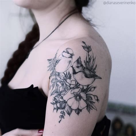 Image May Contain 1 Person Closeup Bird Tattoo Sleeves Flower Tattoos Bird And Flower Tattoo