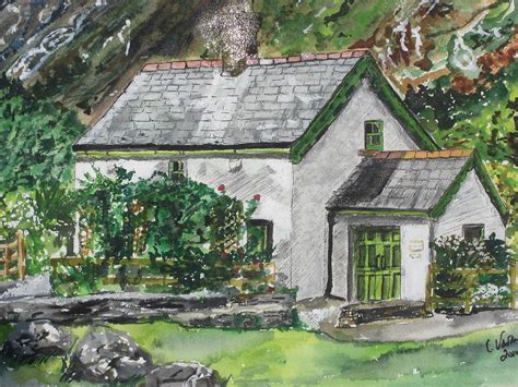 Irish Cottage Painting By Cat Varno Pixels