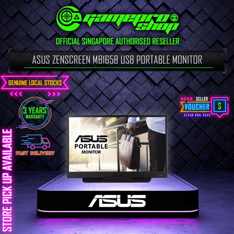 Asus Zenscreen Mb165b Usb Portable Monitor 156″ Hd Usb Powered