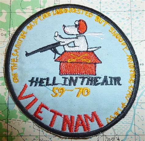 Hell In The Air Patch Snoopy Air Cavalry Door Gunner Vietnam