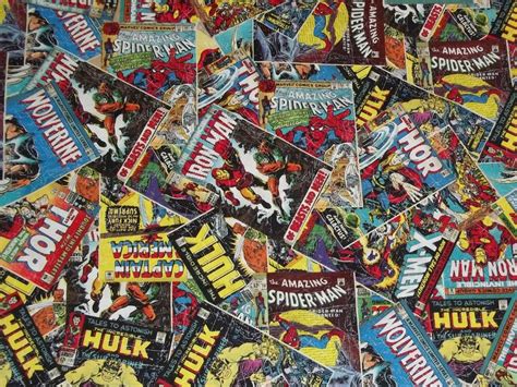 Marvel Comic Book Covers Fabric Yard Etsy