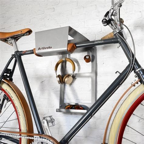 Bikedock Urban Grey Wall Mounted Bike Rack Designed With Leather