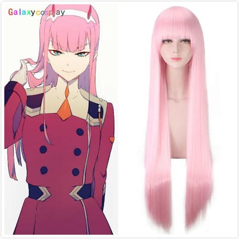 Darling In The Franxx 02 Zero Two Long Straight Pink Synthetic Hair