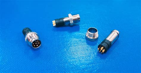 M8 6pin Male Shielded Connector For Soldering Ip67