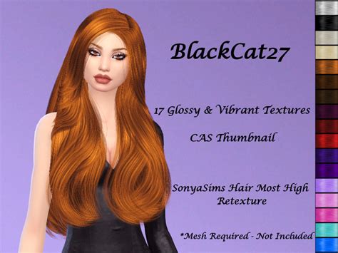 The Sims Resource Blackcat27 Sonyasims Hair Most High Retexture