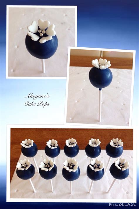 Dark Navy Blue Wedding Cake Pops Wedding Cake Pops Cake Pop Designs
