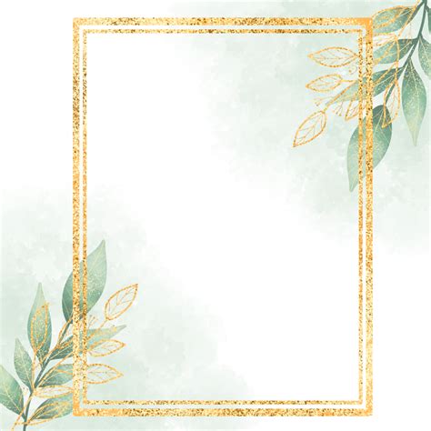 Leaves Wedding Invitation Png Picture Green Leaves Gold Square Wedding