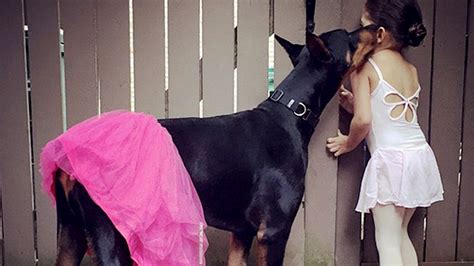 This Girl And Her Doberman Are The Height Of Doggie Friendship