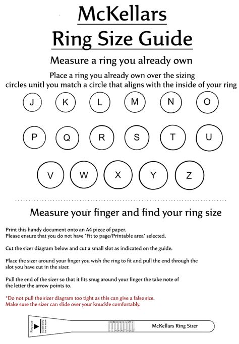 Printable How To Measure Ring Size Find The Right Size Ring With Our